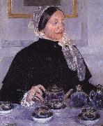 Mary Cassatt Woman beside tea-table Spain oil painting artist